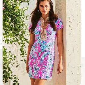 Lilly Pulitzer Adrena Shift Dress Mandevilla Pink News Kids on the Dock